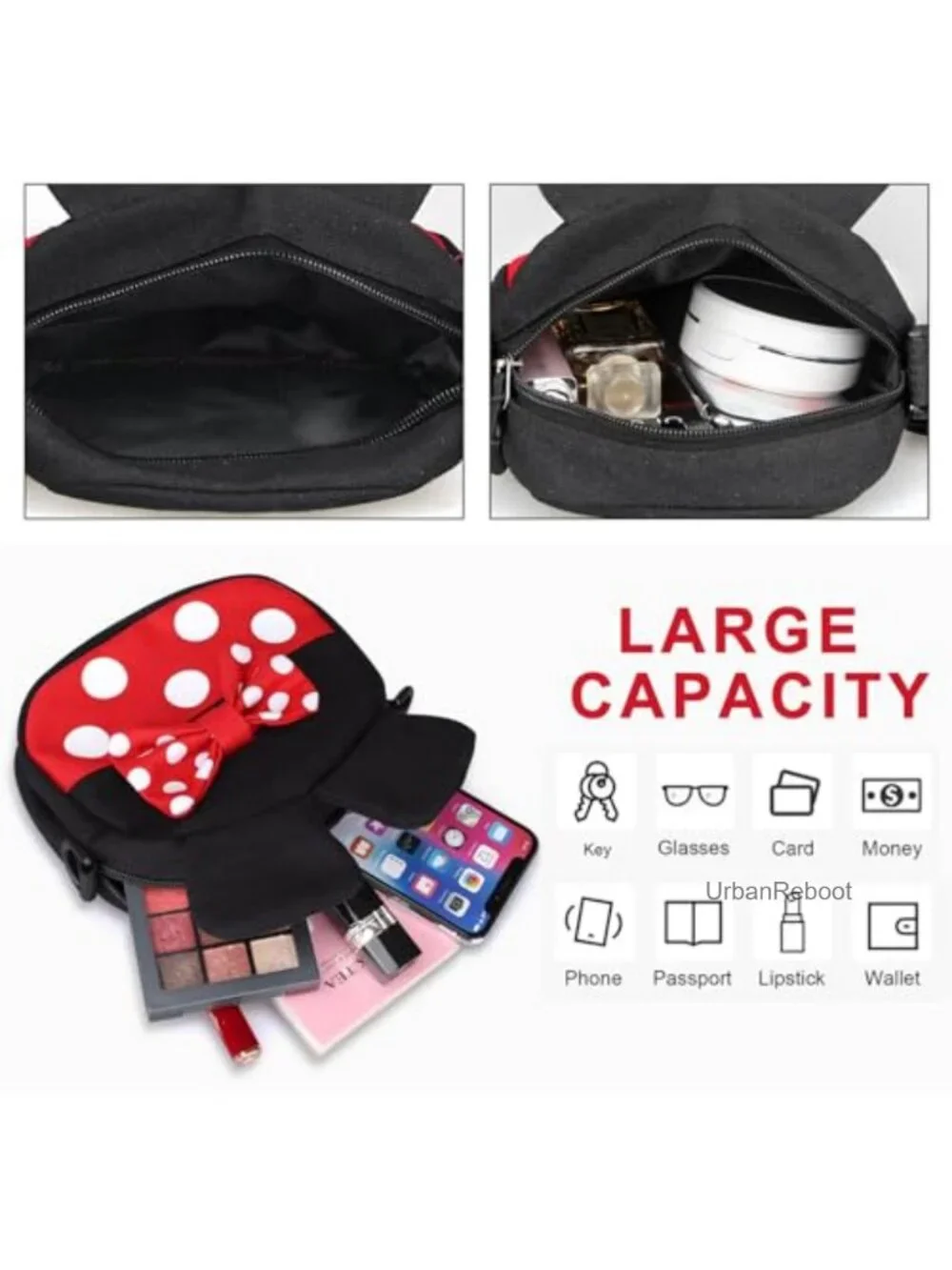 Toddler Girls Canvas Crossbody Purse Mini Mouse Shoulder Bag